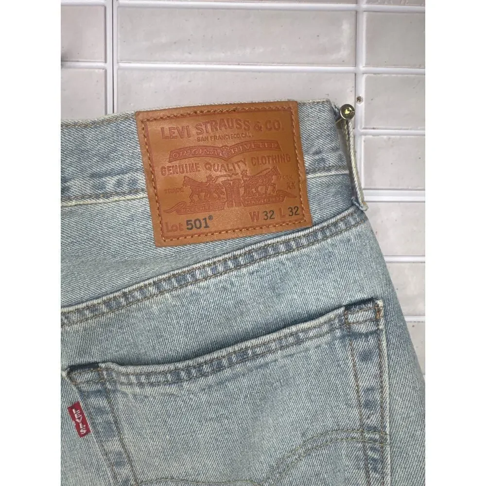 Levi's 501 Jeans, Men's, 32x32 Rare Happy To Be Here Destructed Hemp Selvedge